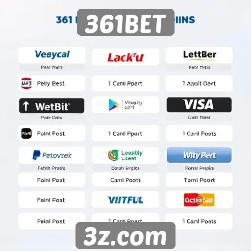 361BET | Métodos de pagamento aceitos na 361BET